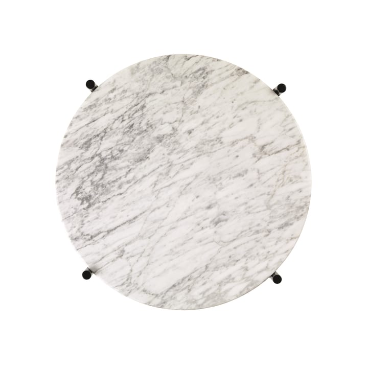 Mesa com pernas pretas Ts O 40 Cm, mármore branco GUBI