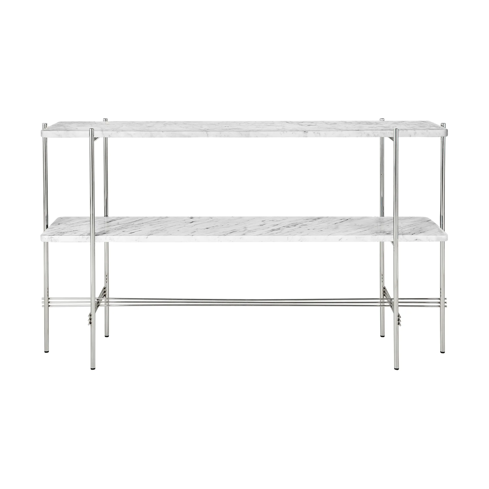 Mesa de apoio 120x30x72 cm TS Console, Aço-mármore carrara branco GUBI