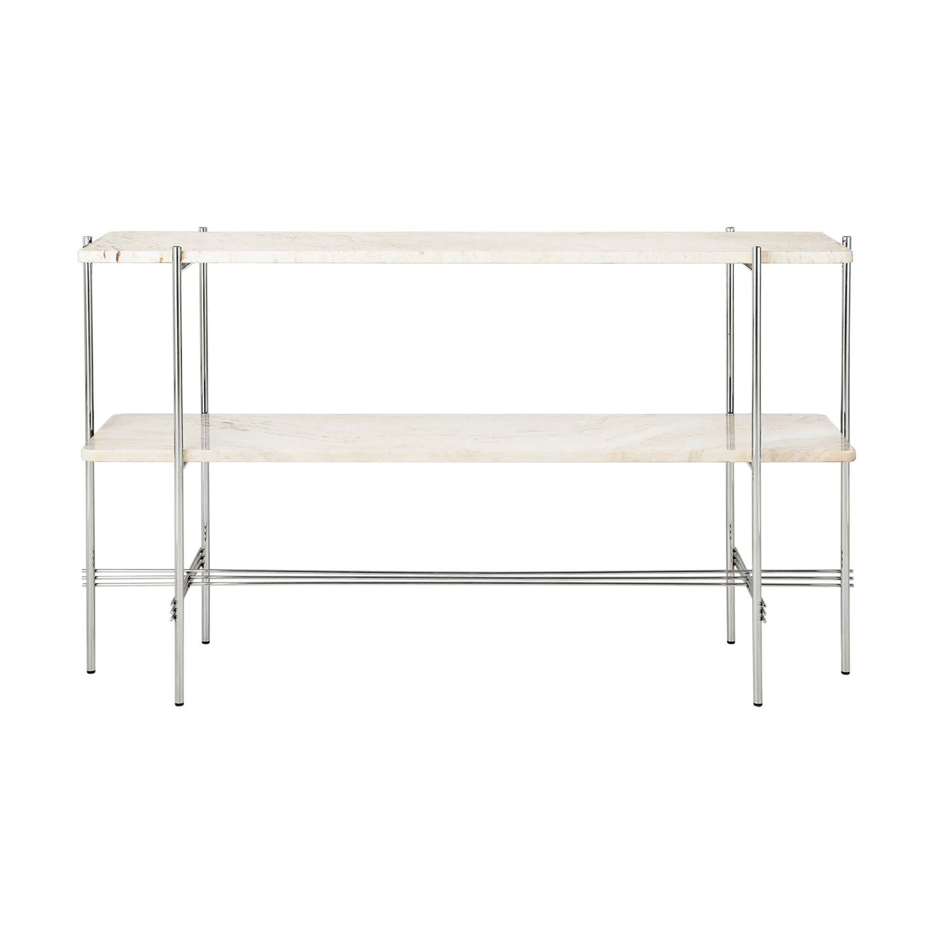 Mesa de apoio 120x30x72 cm TS Console, Aço-travertino branco neutro GUBI