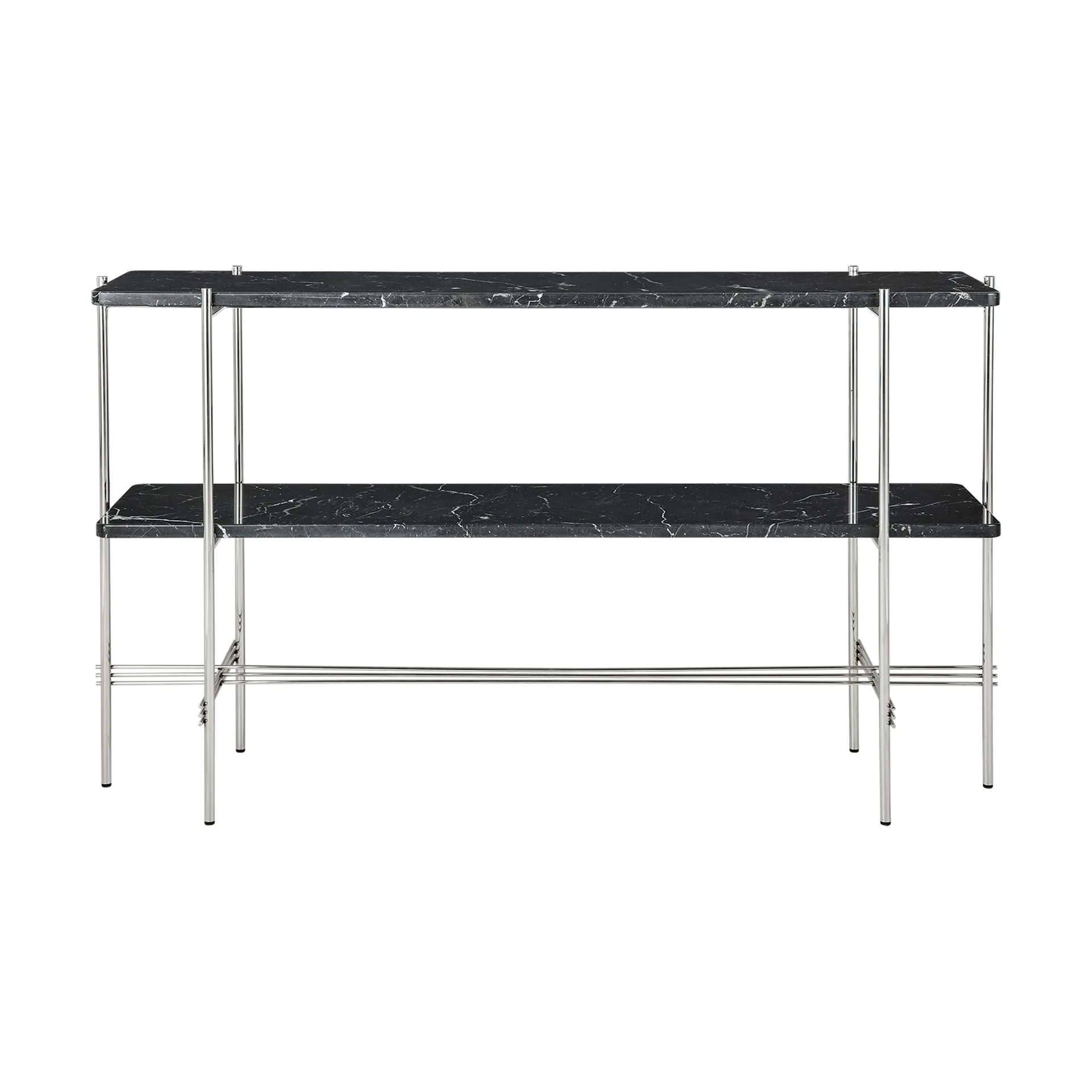 Mesa de apoio 120x30x72 cm TS Console, Mármore preta marquina-aço  GUBI