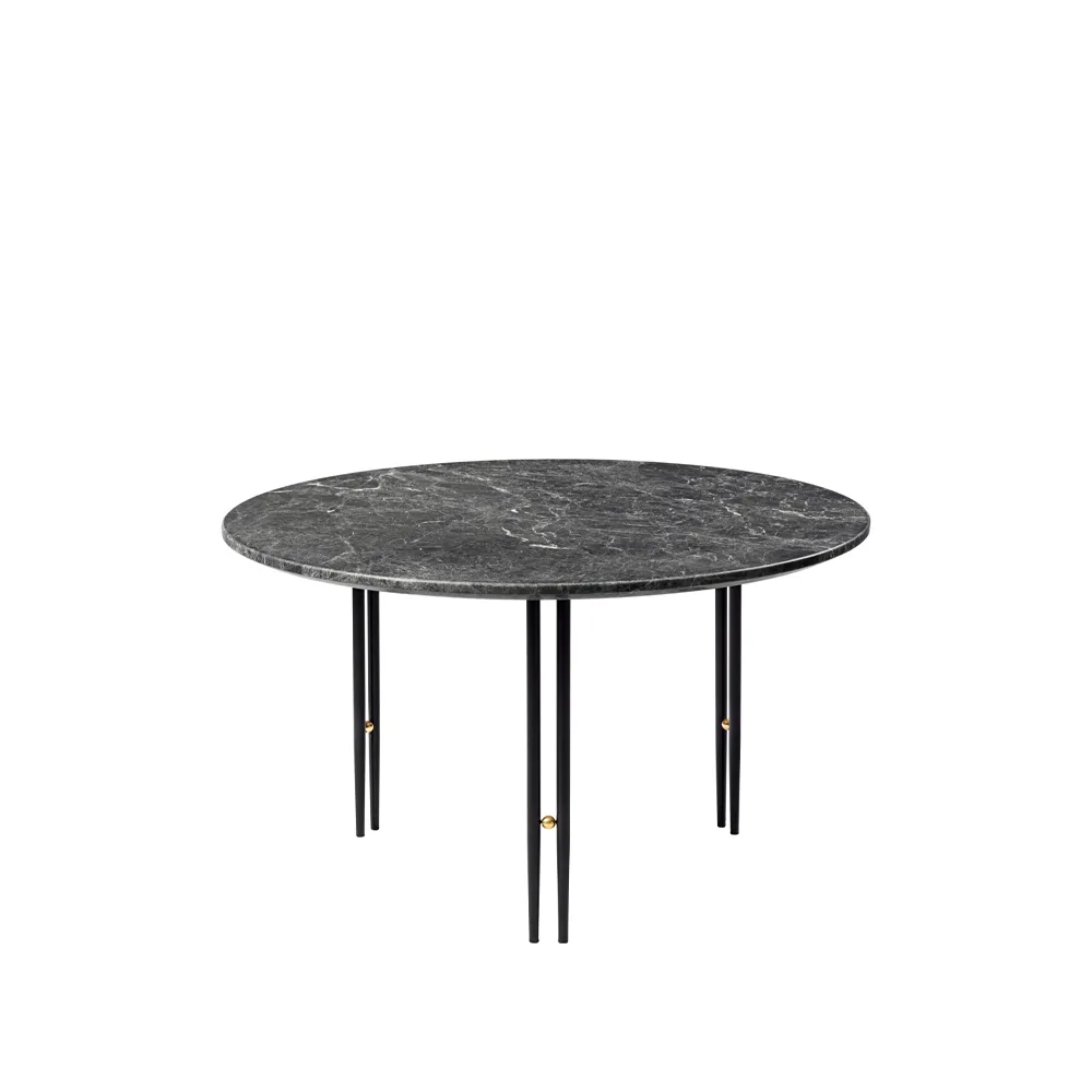 Mesa de centro IOI, Mármore cinzento emperador-ø70-estrutura preta GUBI