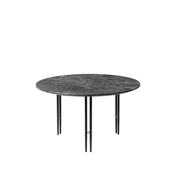 Mesa de centro IOI - Mármore cinzento emperador-ø70-estrutura preta - GUBI