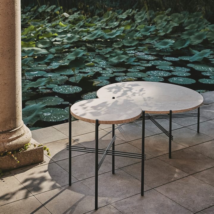 Mesa de centro TS Outdoor, Travertino branco-preto GUBI