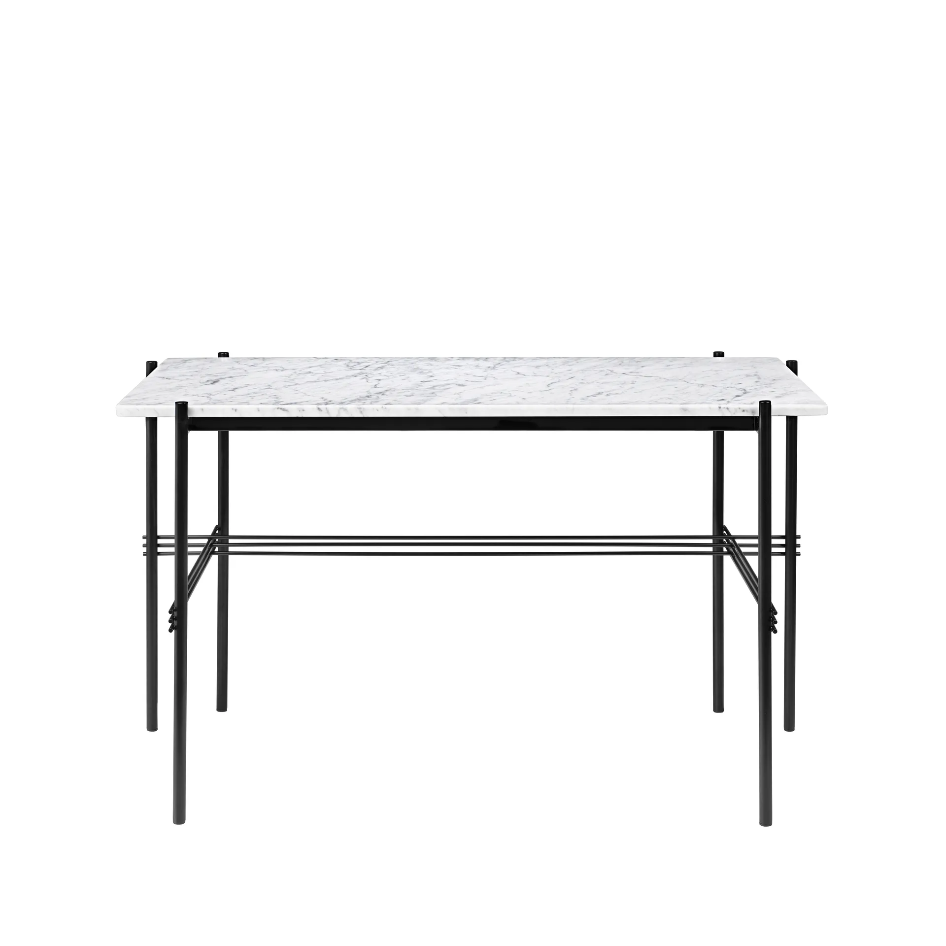 Mesa de escritório Ts Desk, Aço lacado a preto,branco Mármore GUBI