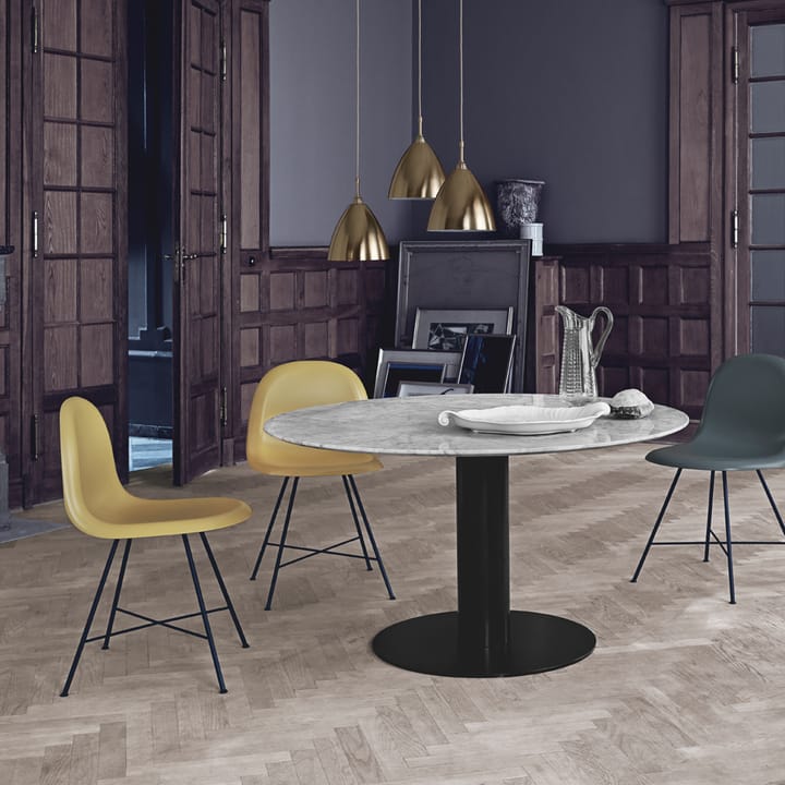 Mesa de jantar Gubi 2.0, mármore preta, Ø110, suporte preto GUBI