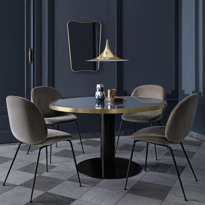 Mesa de jantar Gubi 2.0, mármore preta, Ø110, suporte preto GUBI