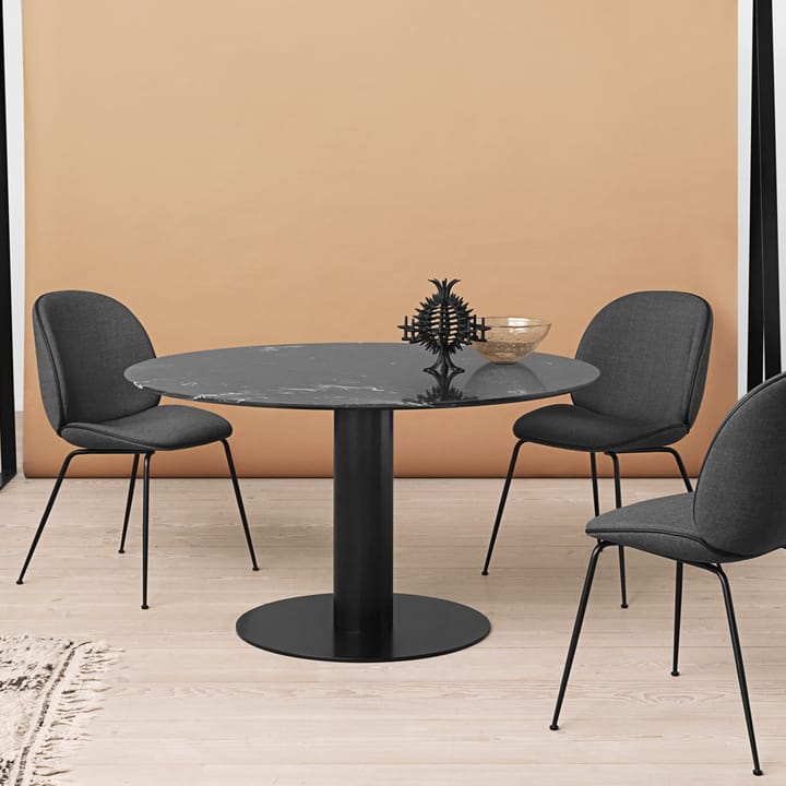 Mesa de jantar Gubi 2.0, mármore preta, Ø110, suporte preto GUBI