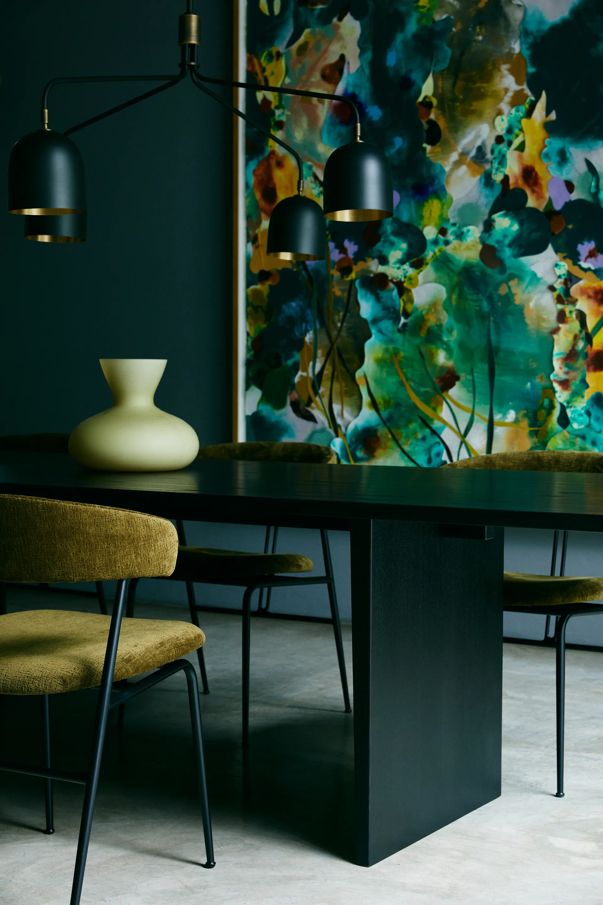 Mesa de jantar Private 100x260 cm, Carvalho-castanho-preto manchado GUBI