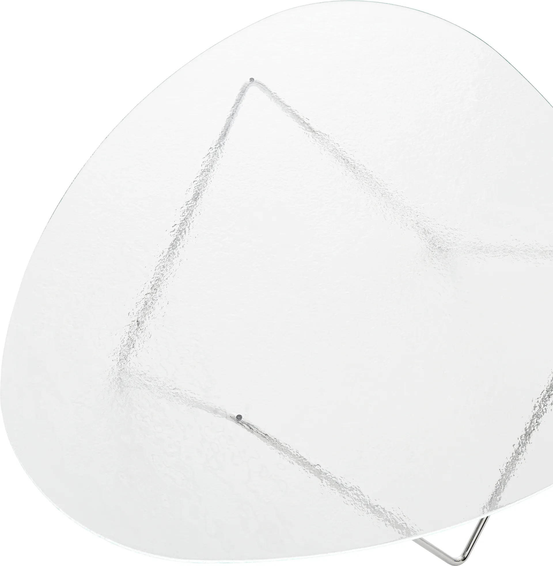 Pedrera mesa de centro, Cromado-vidro estruturado transparente GUBI