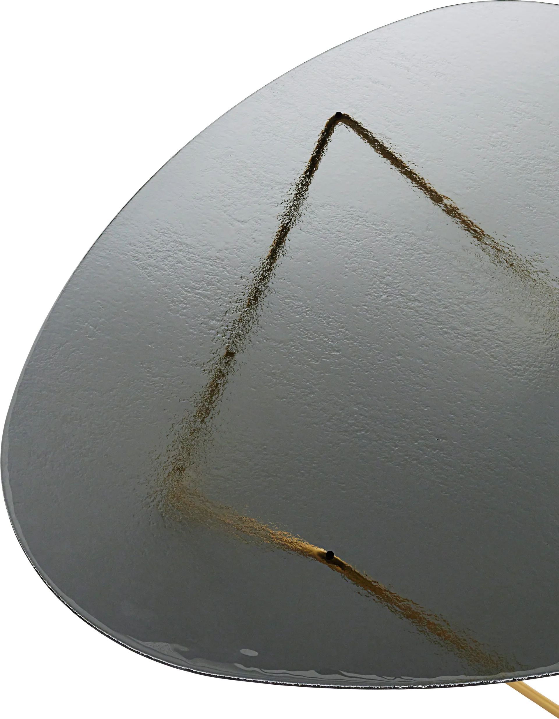 Pedrera mesa de centro, Latão semibrilhante-vidro texturizado smoke GUBI