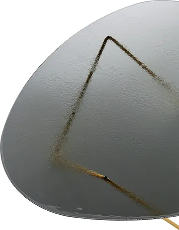 Pedrera mesa de centro - Latão semibrilhante-vidro texturizado smoke - GUBI