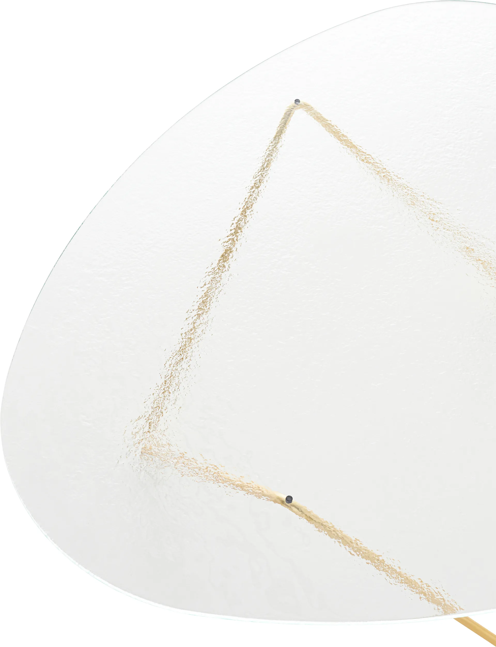 Pedrera mesa de centro, Latão semibrilhante–vidro estrutural transparente GUBI