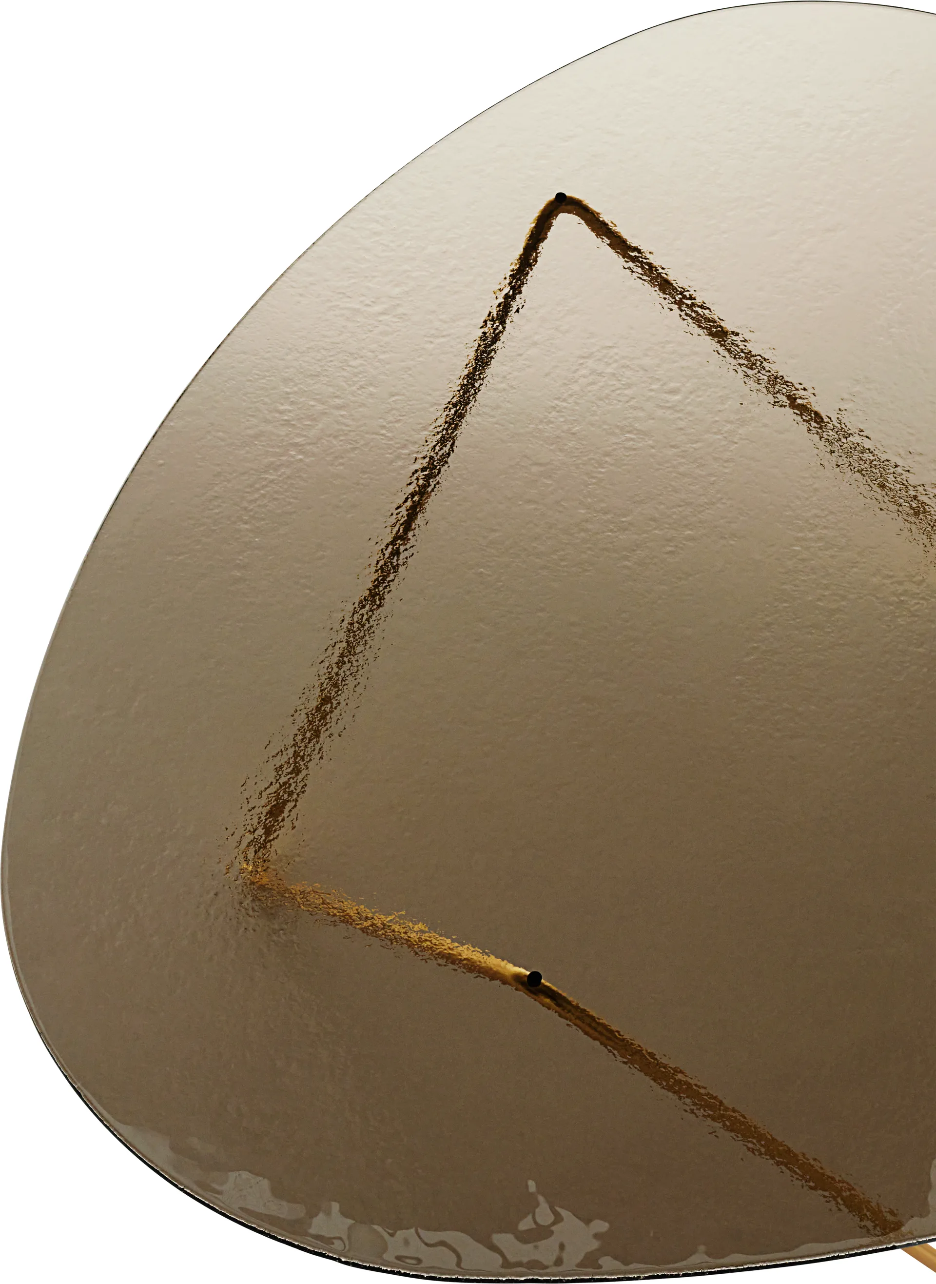 Pedrera mesa de centro, Latão semibrilhante–vidro texturizado bronze GUBI