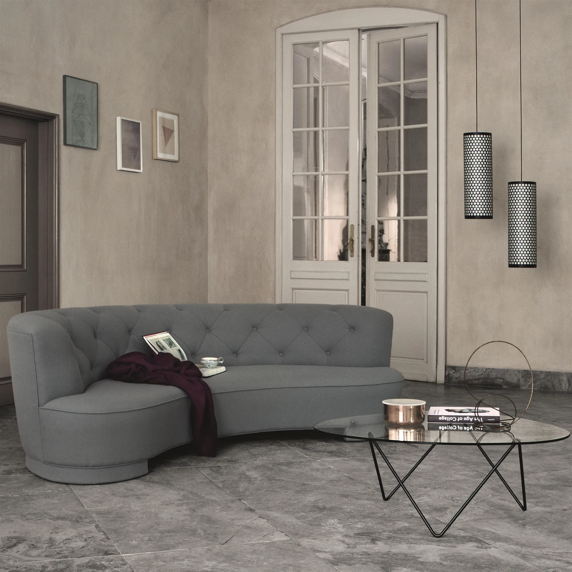 Pedrera mesa de centro, Pés pretos GUBI