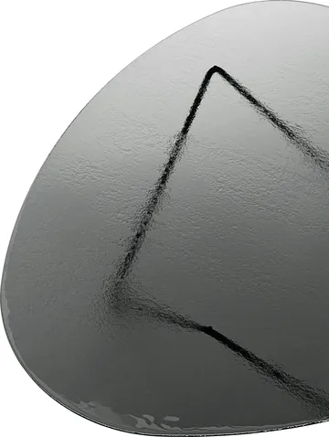 Pedrera mesa de centro - Preto semimate-vidro texturizado smoke - GUBI