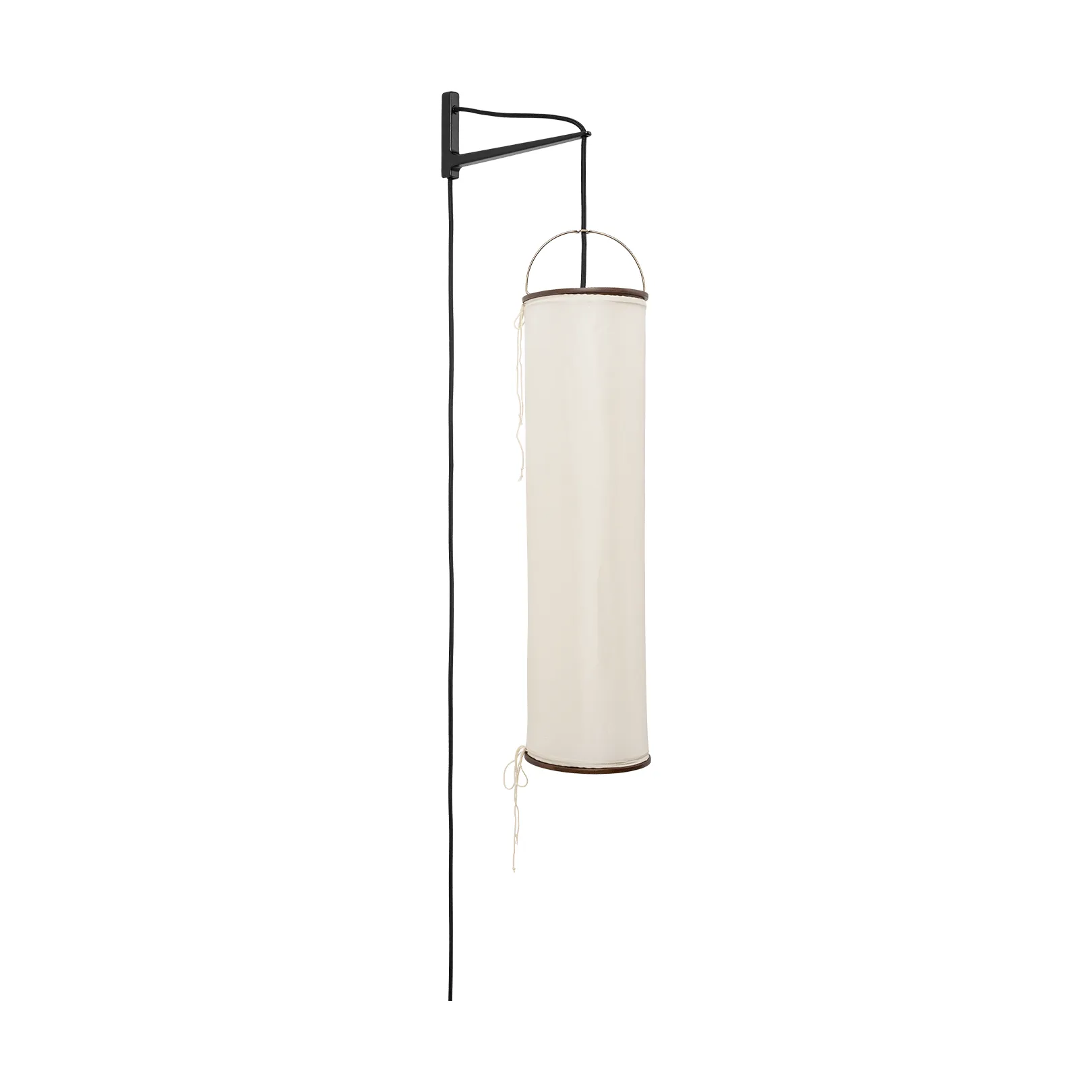 Silk Lantern candeeiro de parede, Natural white silk-semi mate preto GUBI