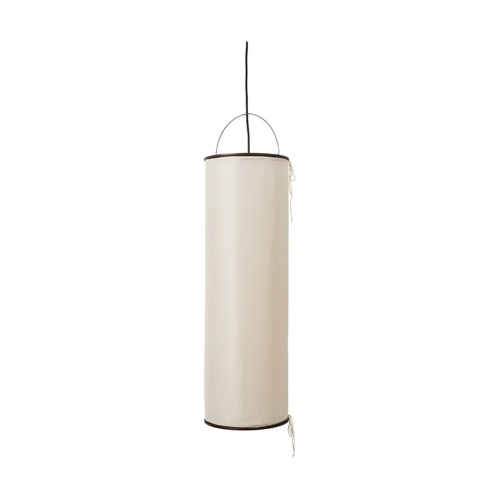 Silk Lantern candeeiro pendente - Natural white silk-semi mate preto - GUBI