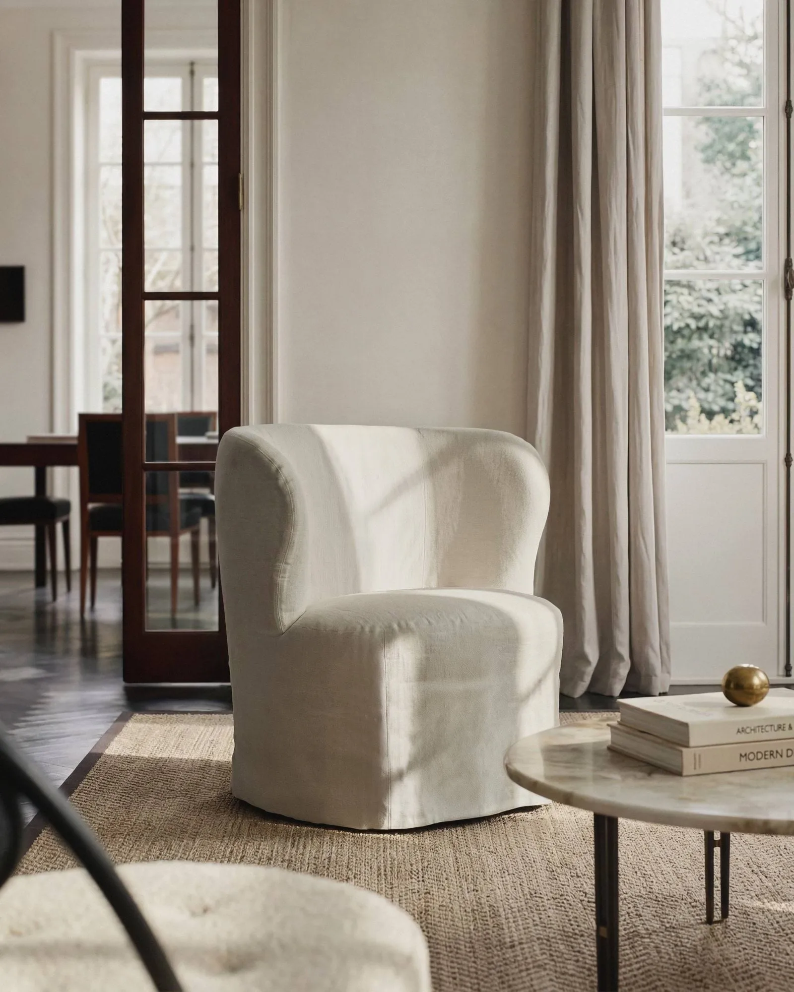 Stay Slipcover poltrona lounge, Linen 0024, pequeno GUBI