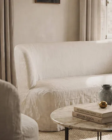 Stay Slipcover sofá - Linen 0023, 190x95 cm, sofá de 2,5 lugares - GUBI