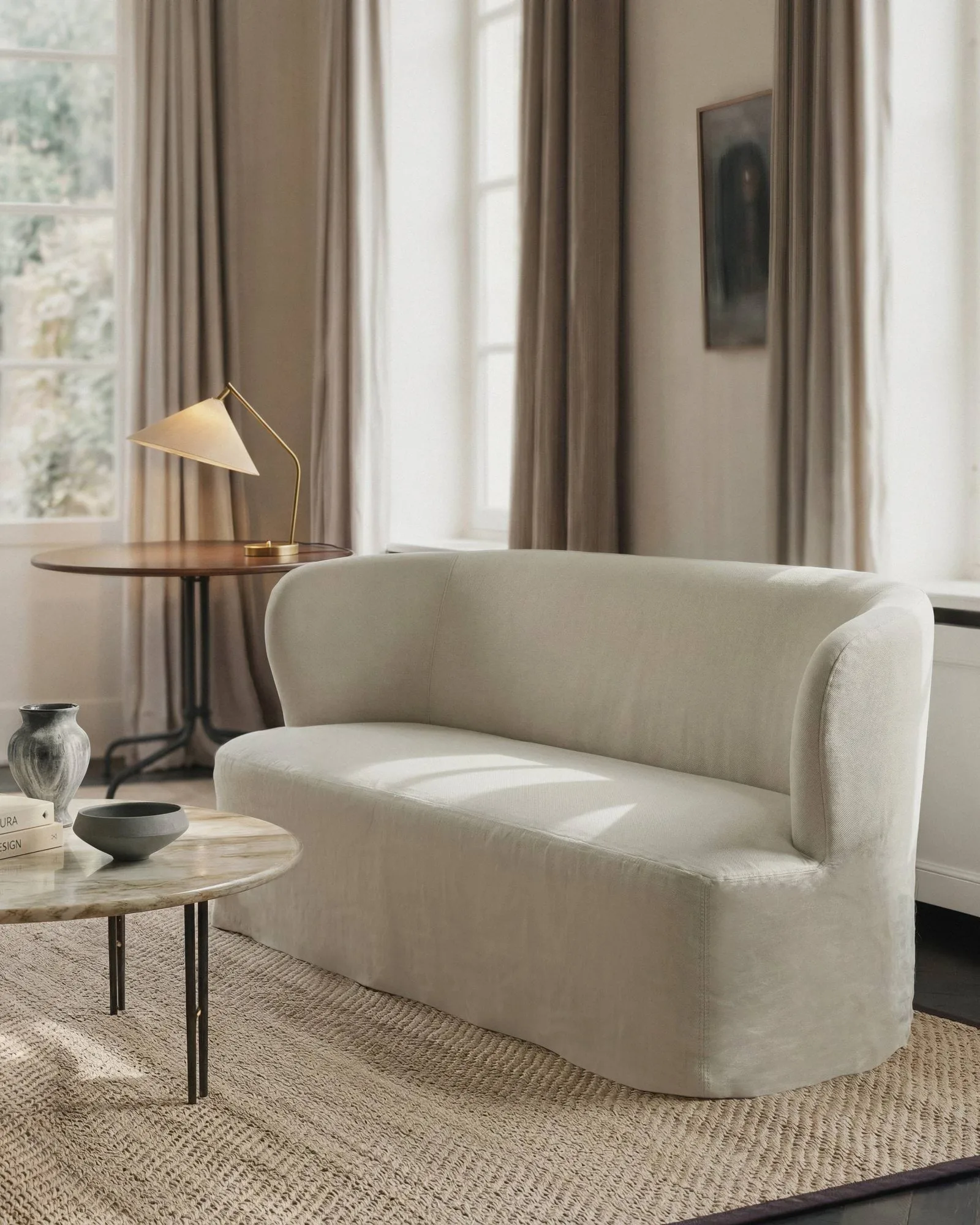 Stay Slipcover sofá, Linen 0023, 260x95 cm, 4 lugares GUBI