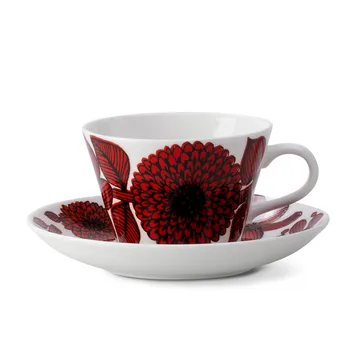 Conjunto de café Röd Aster - chávena de café + pires - Gustafsbergs Porslinsfabrik