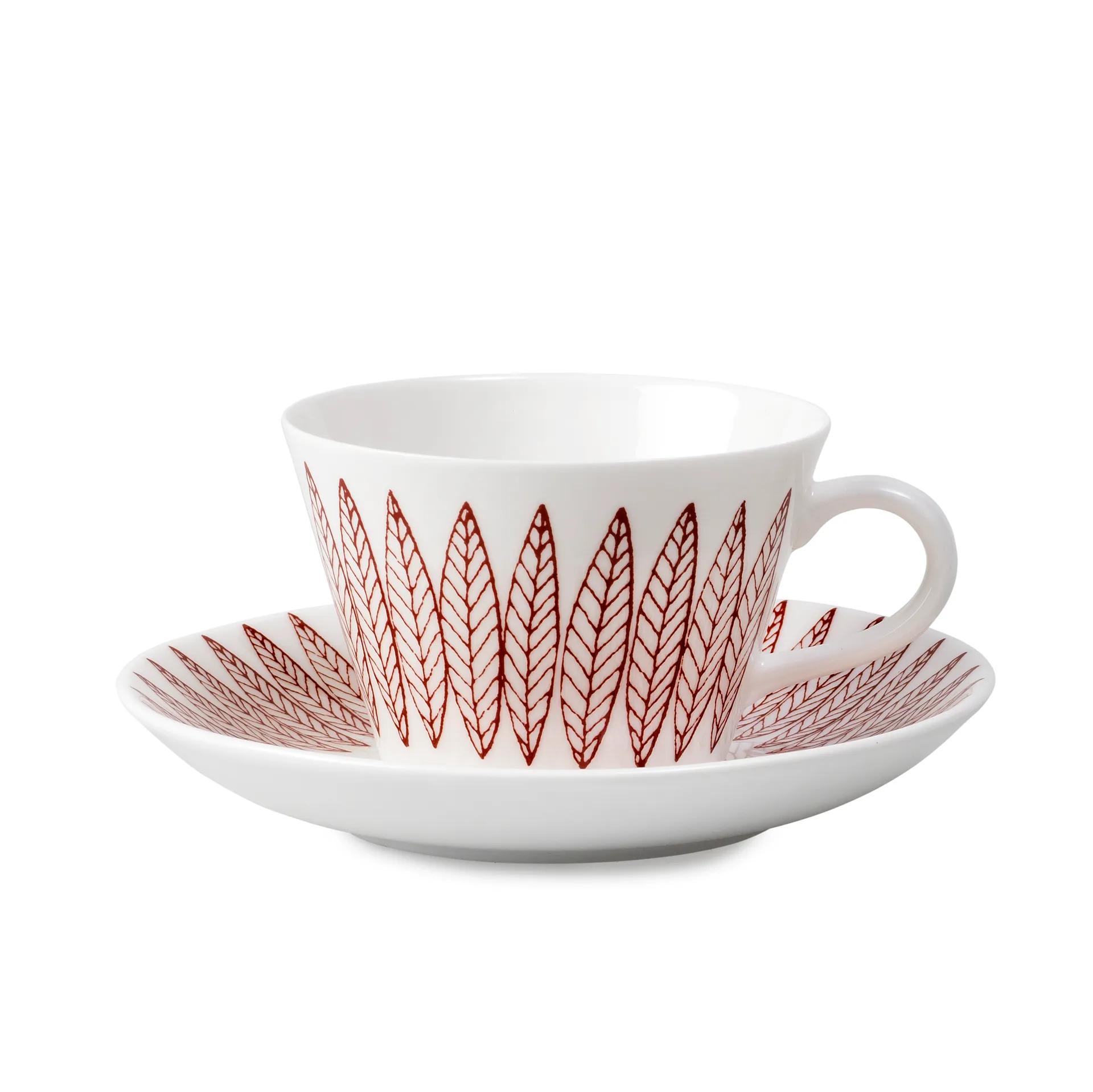 Conjunto de chá, cone Röd Salix, chávena de café + pires Gustavsbergs Porslinsfabrik