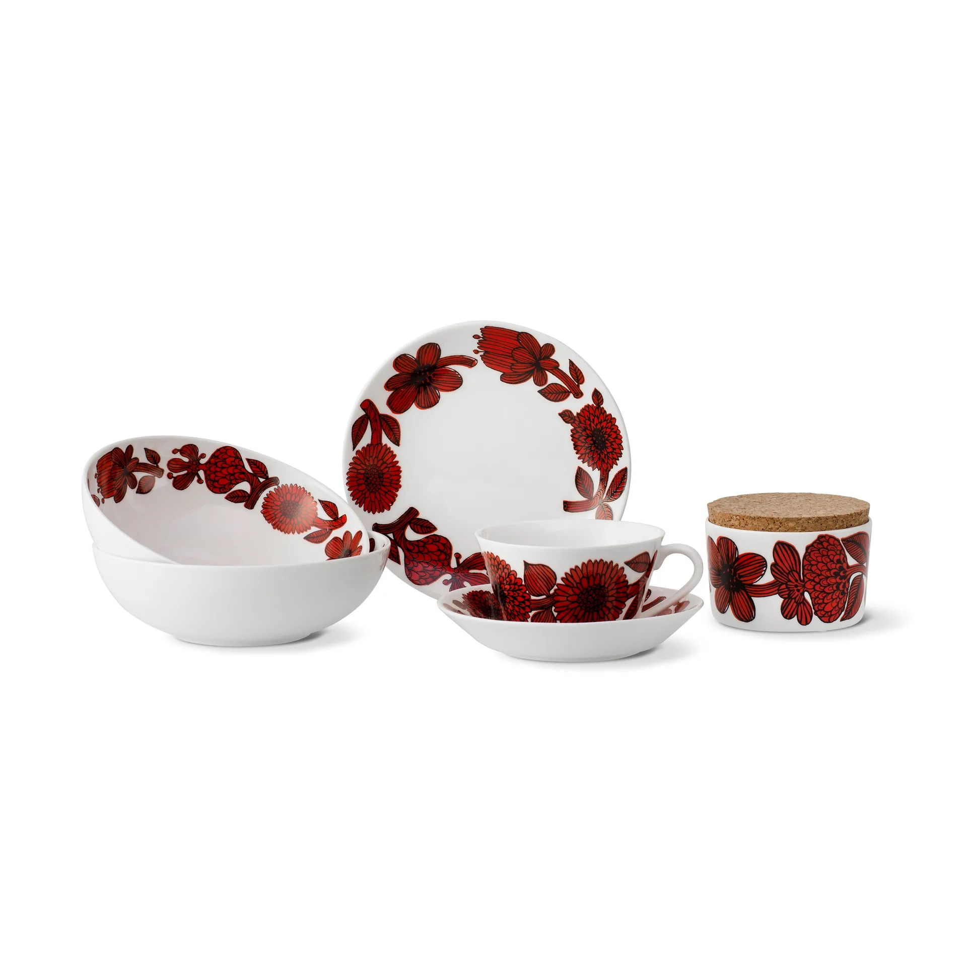 Tigela Röd Aster, Ø17 cm Gustavsbergs Porslinsfabrik