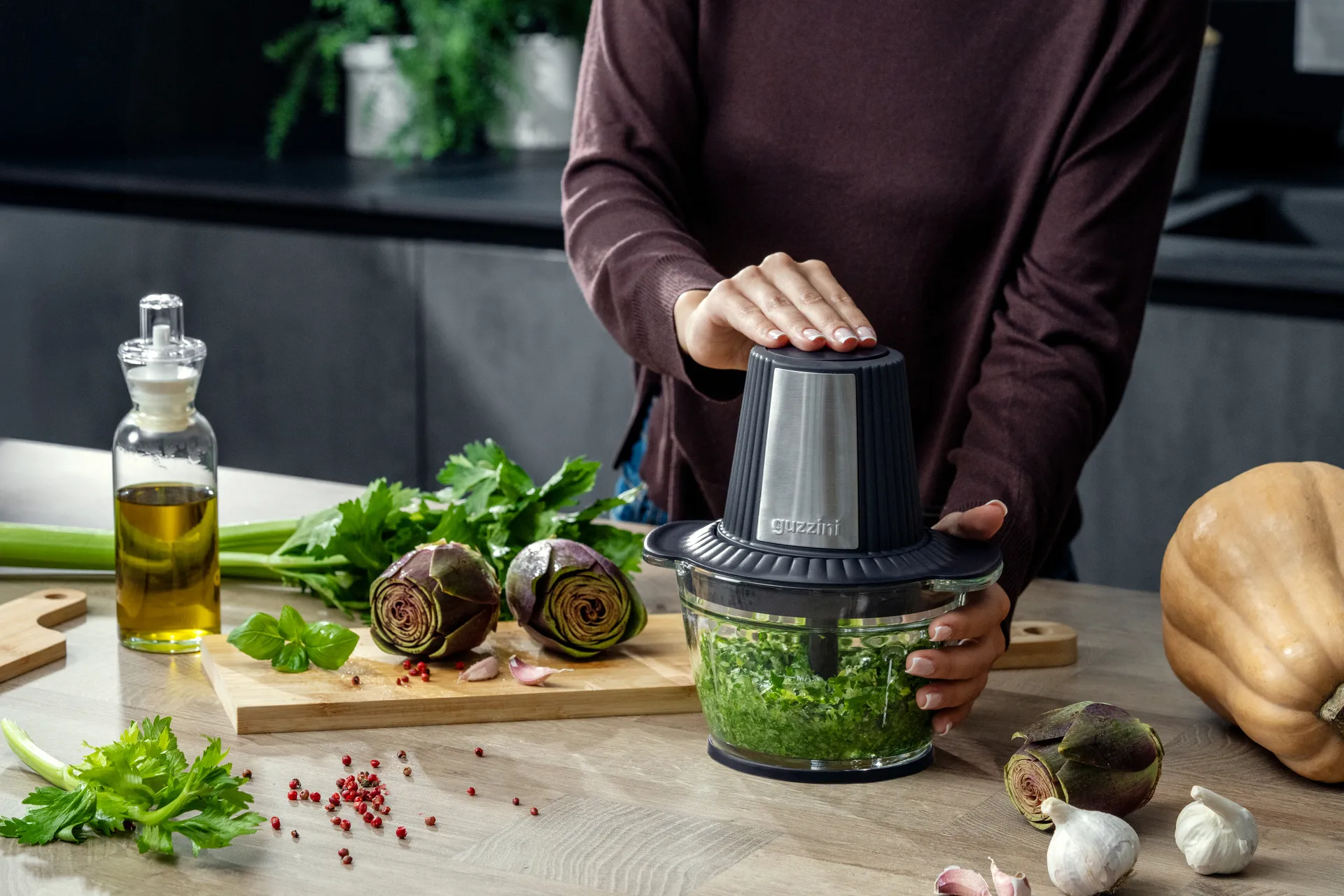 Sous chef on-the-go mixer, Azul marinho Guzzini