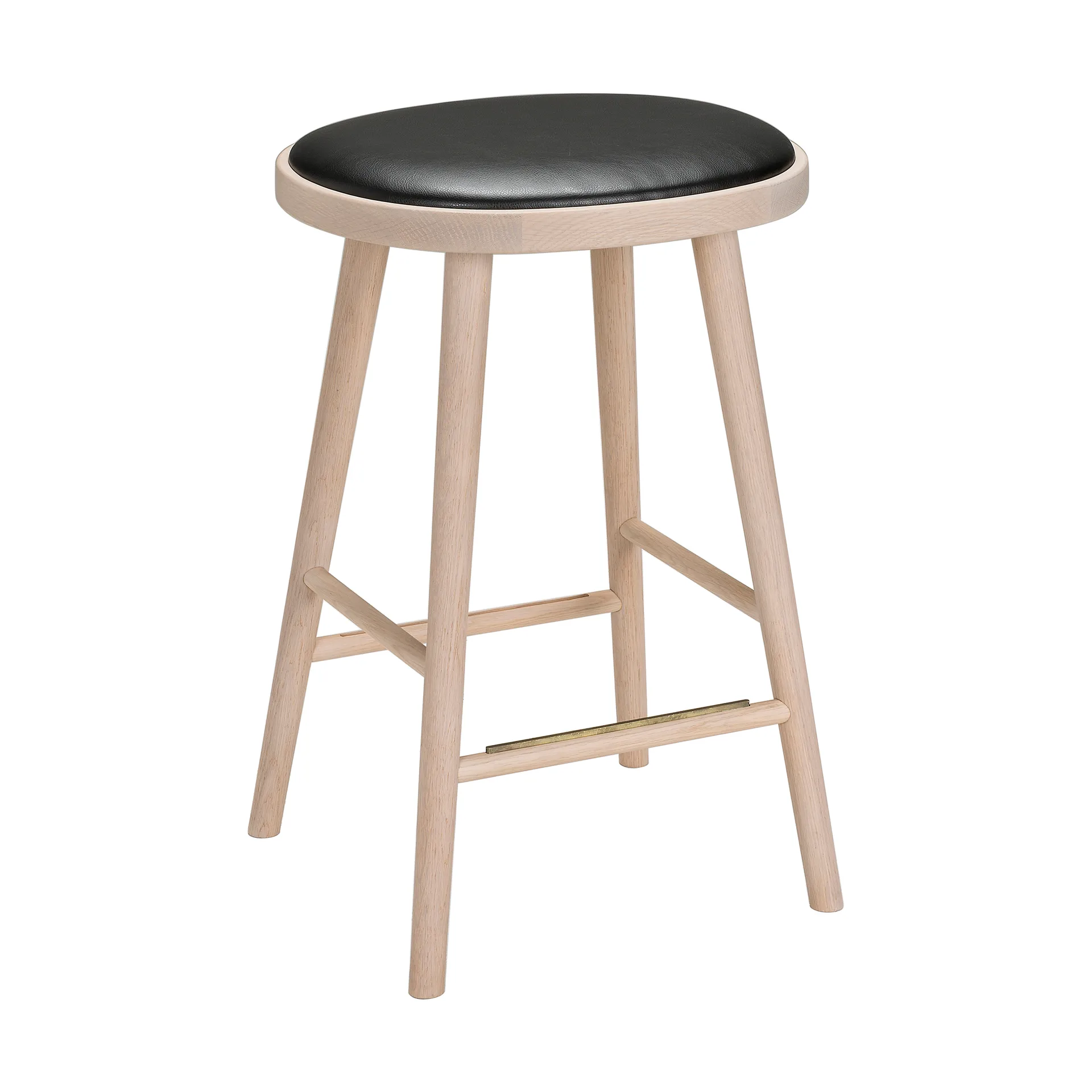 Colibri banco de bar 63 cm, Carvalho louro manchado-almofada preta Hans K