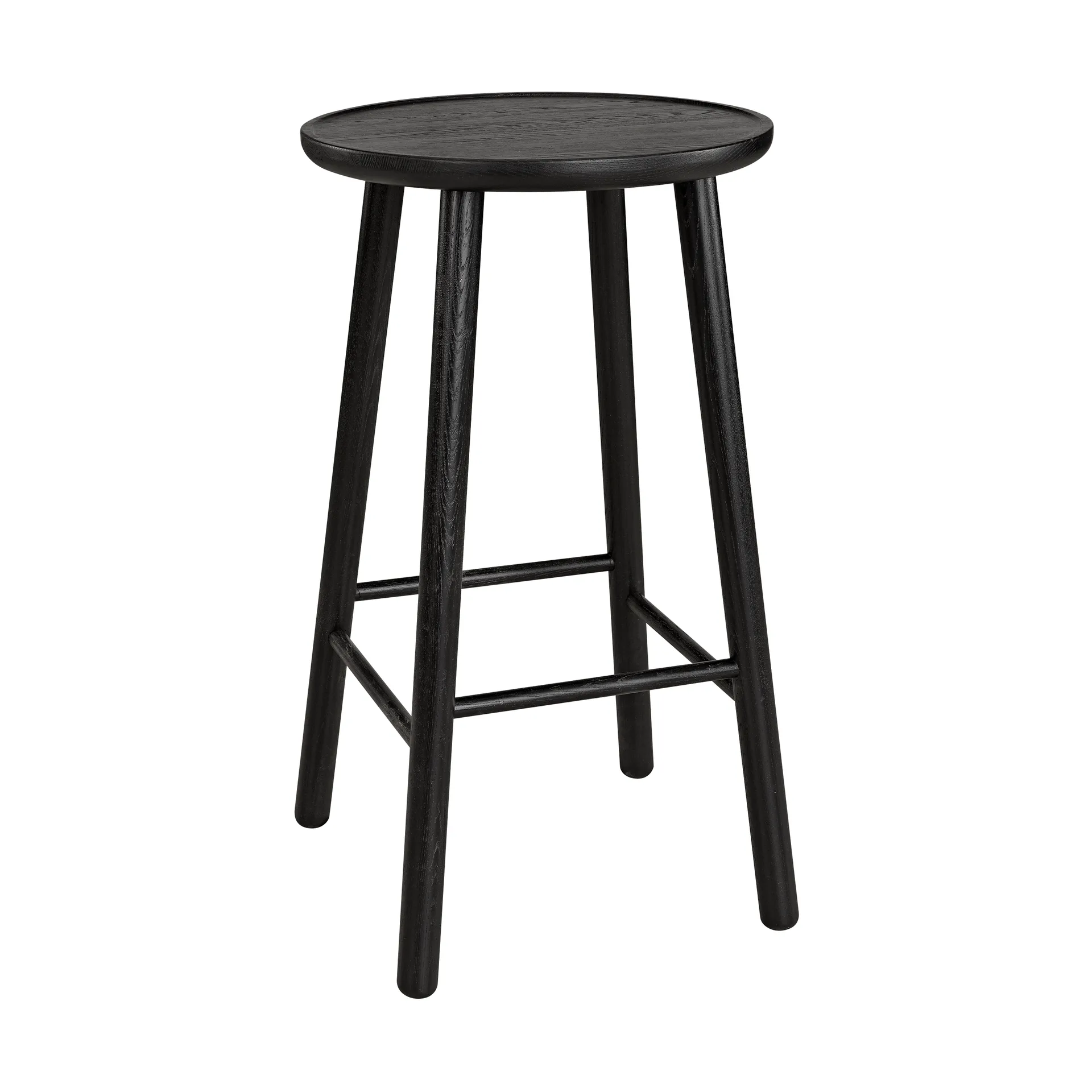 ZigZag banco de bar redondo 63 cm, Preto manchado Hans K