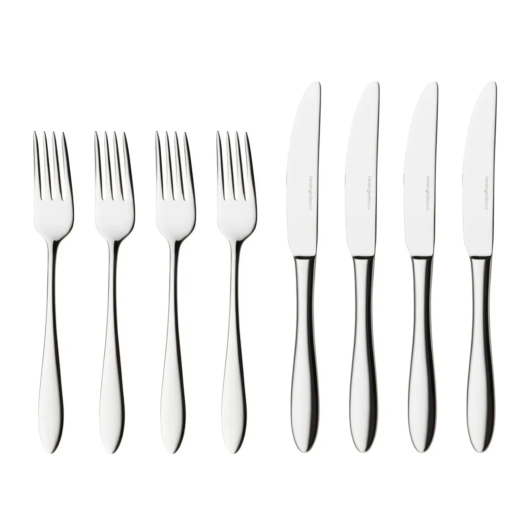 Conjunto para entradas Fjord 8 peças, aço inoxidável Hardanger Bestikk