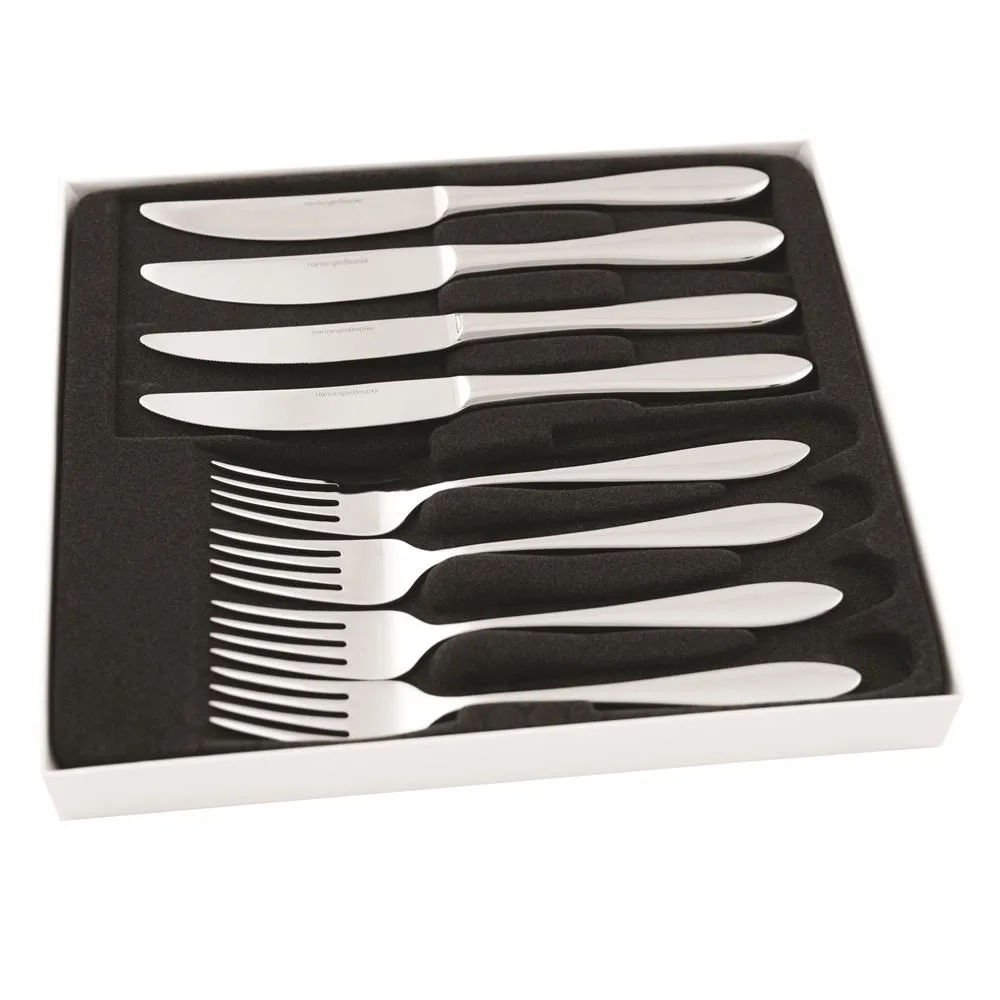 Conjunto para entradas Fjord 8 peças, aço inoxidável Hardanger Bestikk