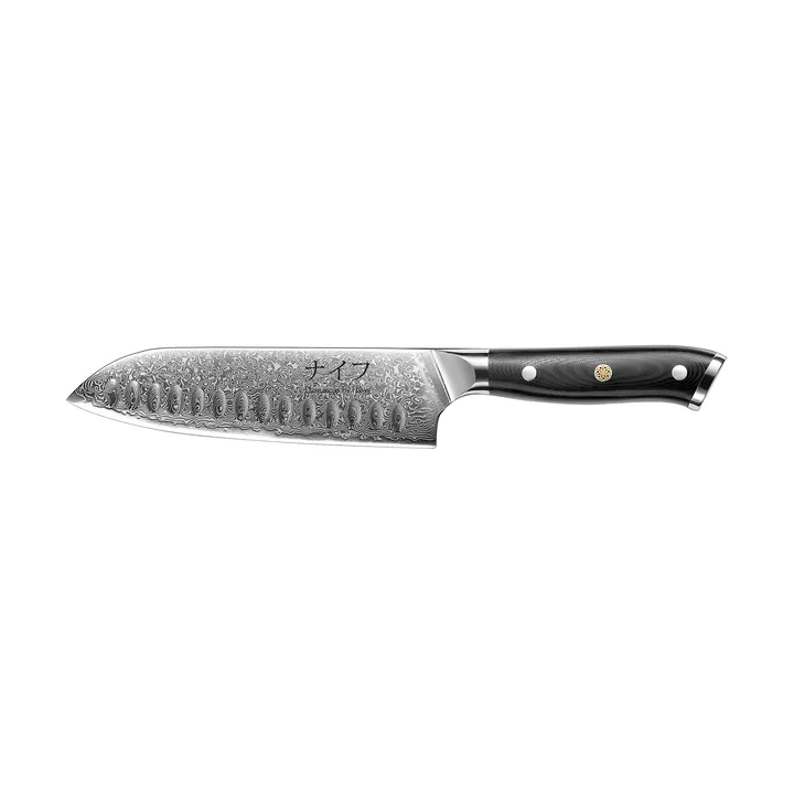Damascus By Hâws faca santoku 32 cm - Preto-aço inoxidável - Hâws