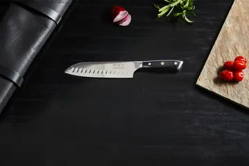 Damascus By Hâws faca santoku 32 cm - Preto-aço inoxidável - Hâws