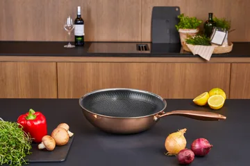 Hâws Santo wok revestimento híbrido Ø28 cm - Rosa dourado - Hâws