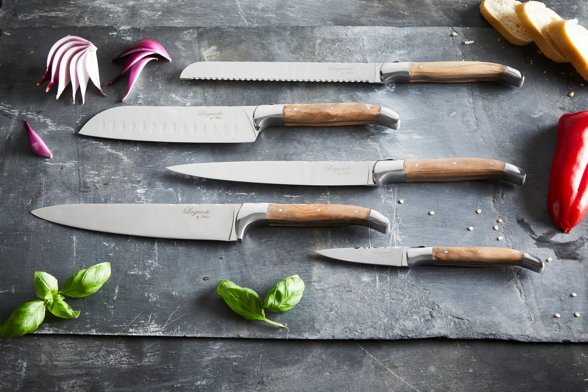 Laguiole By Hâws conjunto de facas de cozinha 5 peças, Azeitona Hâws