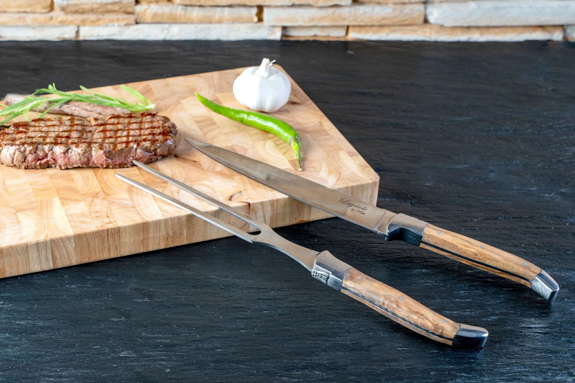 Laguiole By Hâws conjunto de trinchantes 2 peças, Azeitona Hâws