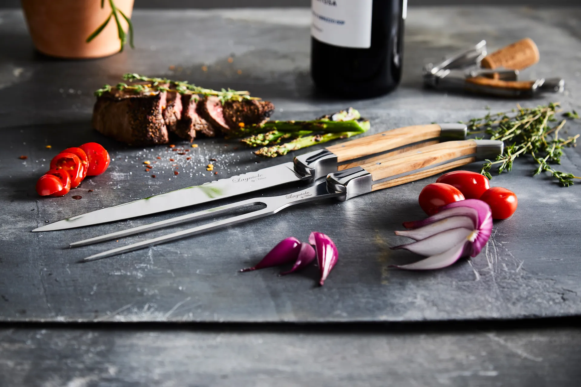 Laguiole By Hâws conjunto de trinchantes 2 peças, Azeitona Hâws