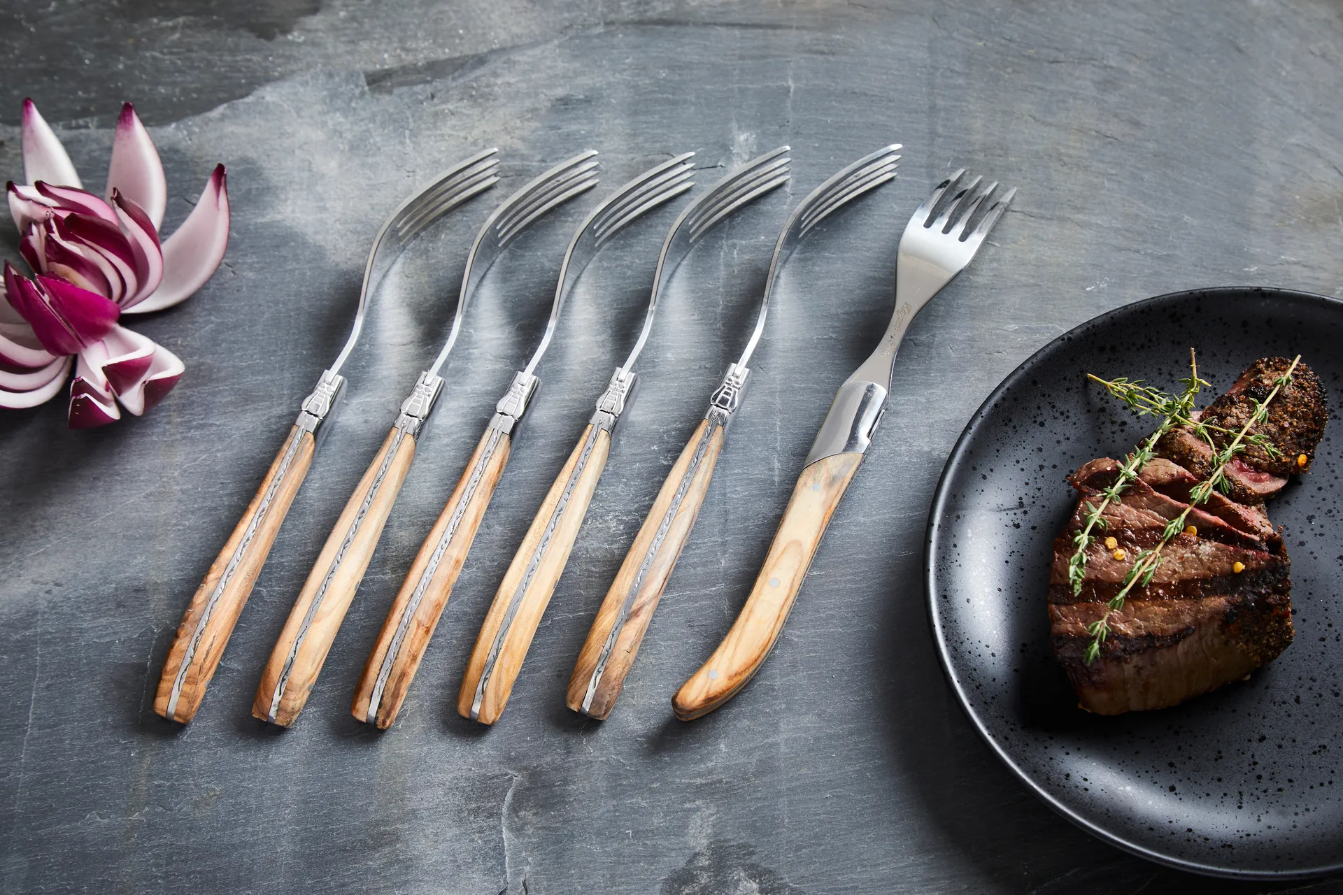 Laguiole By Hâws faca de grelha 6 unidades, Azeitona Hâws