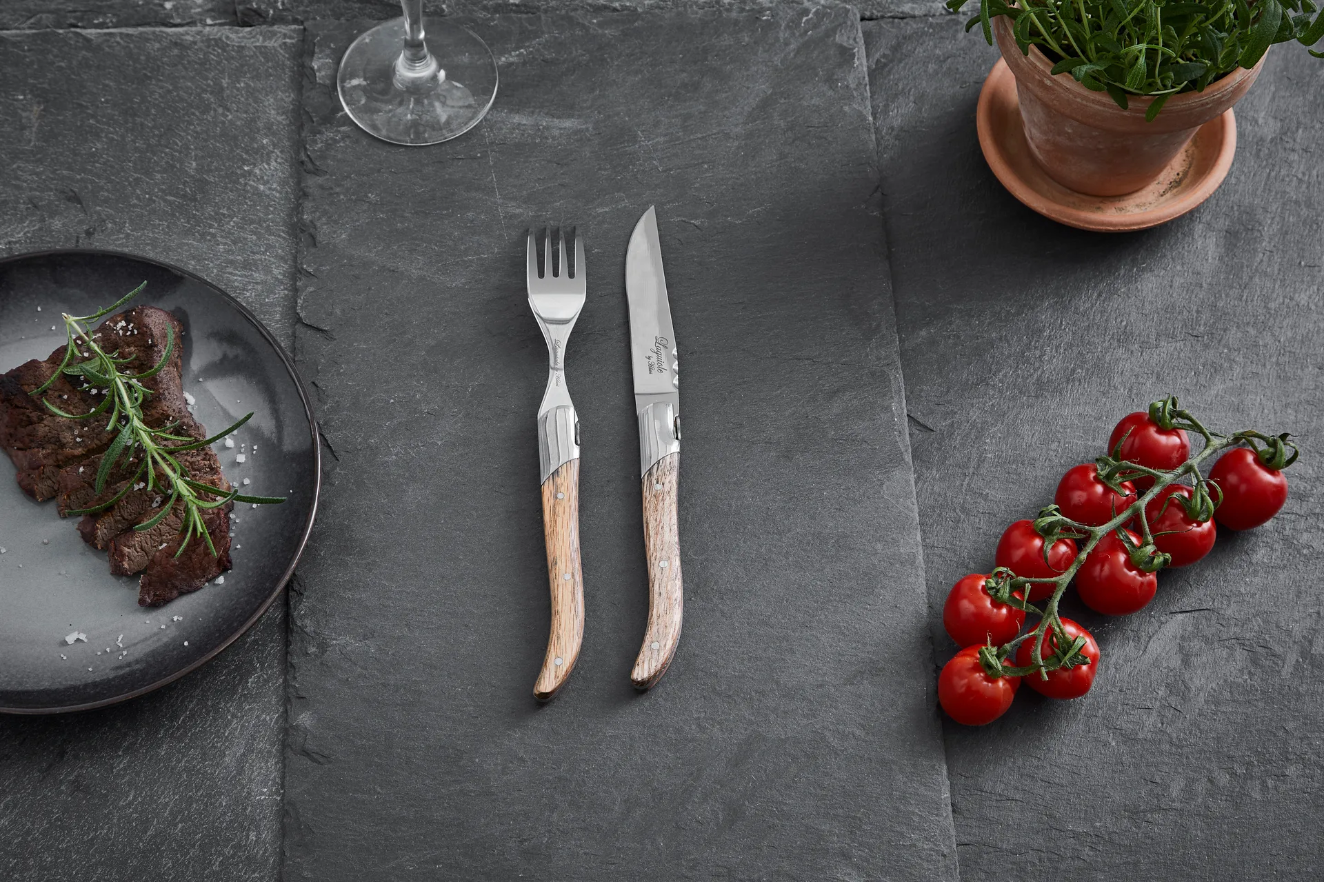 Laguiole By Hâws garfo de grelha 6 unidades, Carvalho Hâws