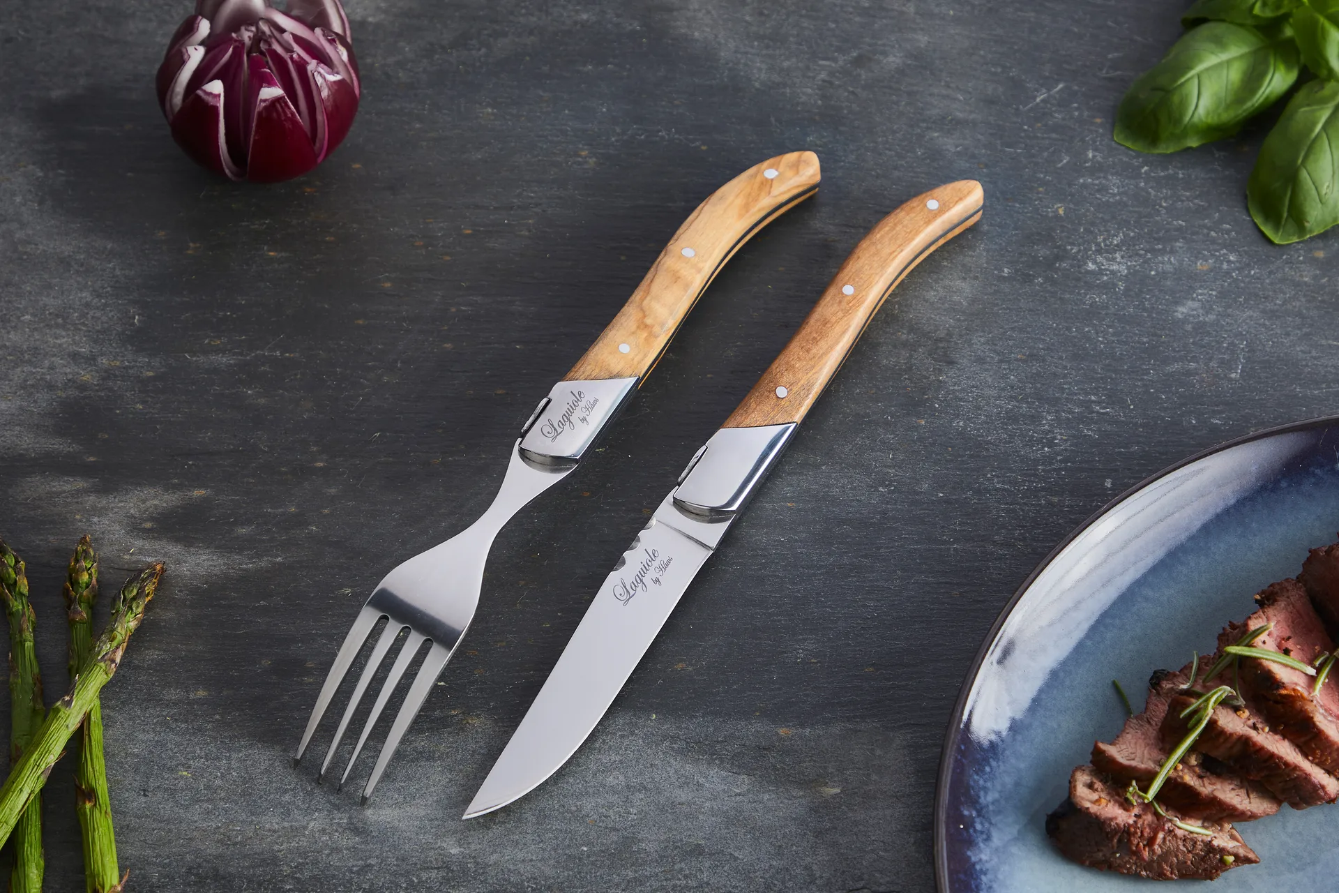 Laguiole By Hâws talheres para grelhados 12 peças, Azeitona Hâws