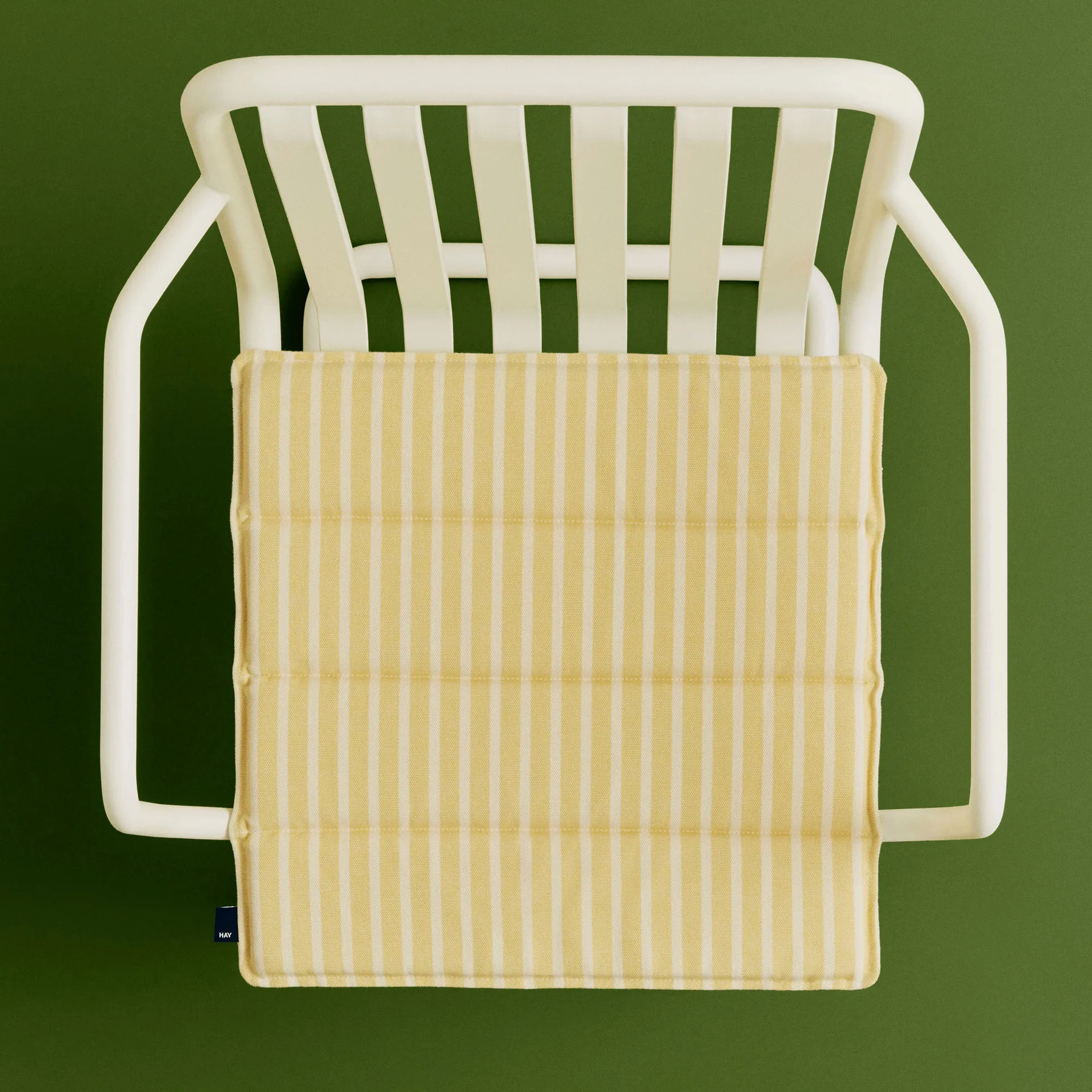 Almofada de assento Terrazza, Yellow bold stripe, 40x40 cm HAY