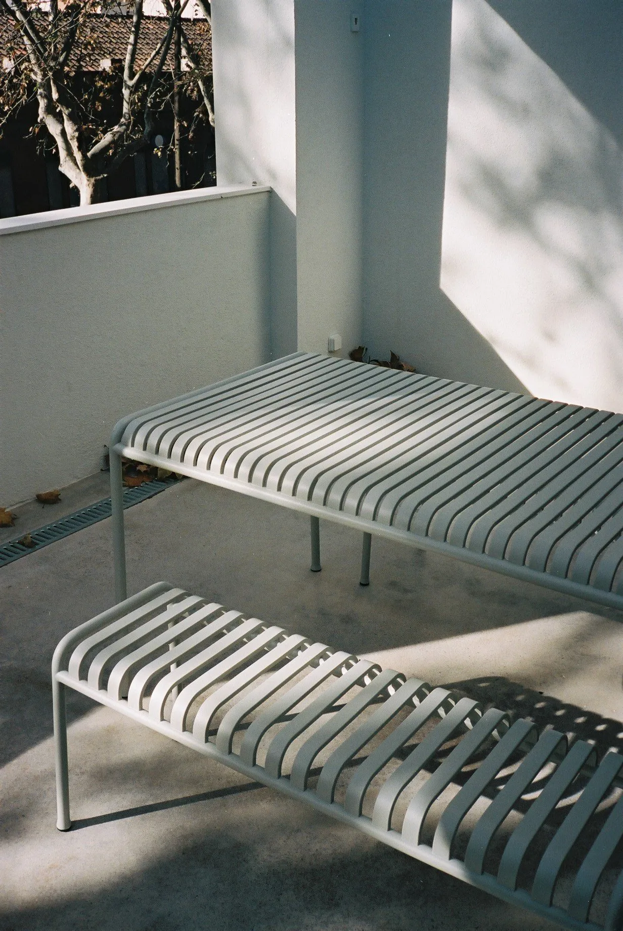 Banco 120x42 cm Palissade, Sky grey HAY