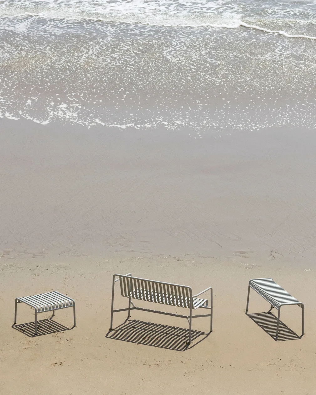 Banco 120x42 cm Palissade, Sky grey HAY