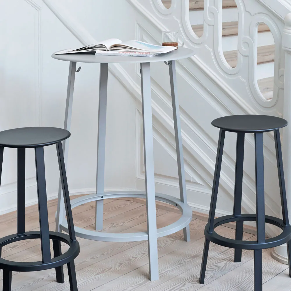 Banqueta de bar Revolver, Sky grey, low HAY