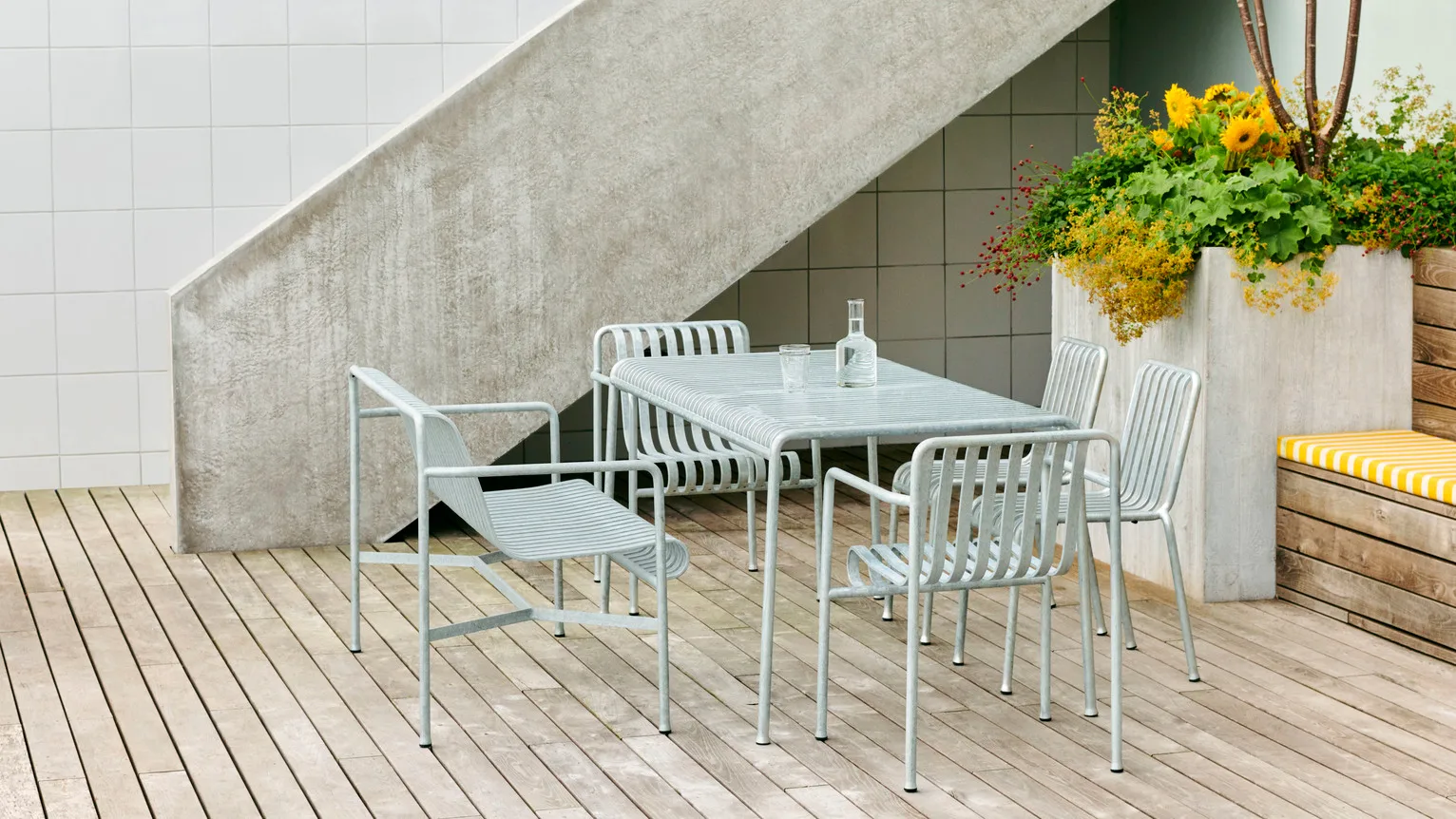 Cadeira com apoios de braços Palissade, Hot galvanised HAY