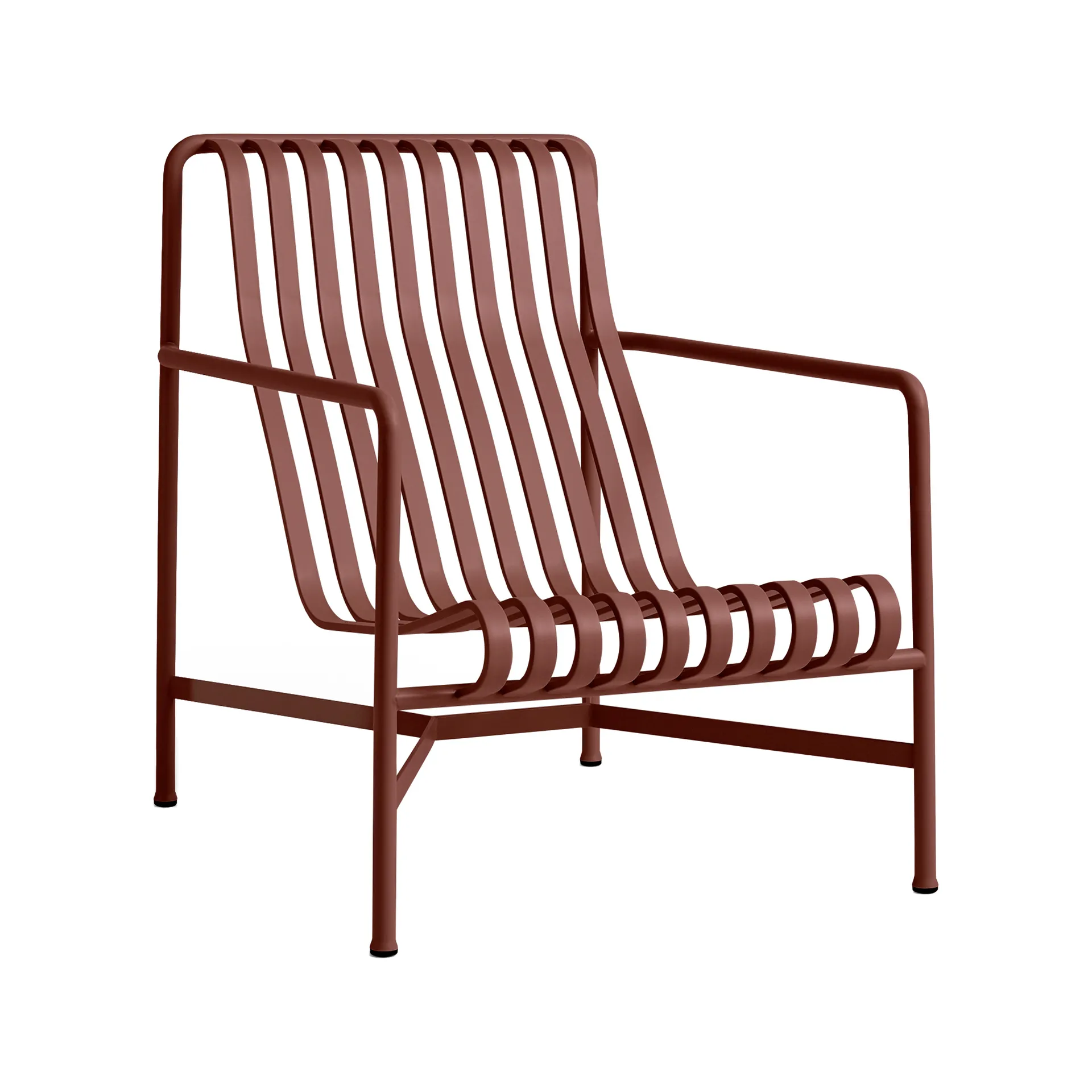 Cadeira lounge Palissade High, Iron red HAY