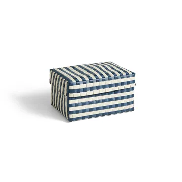 Caixa de arrumação Maxim Stripe Box M 24x33,5 cm - Blue-sand - HAY