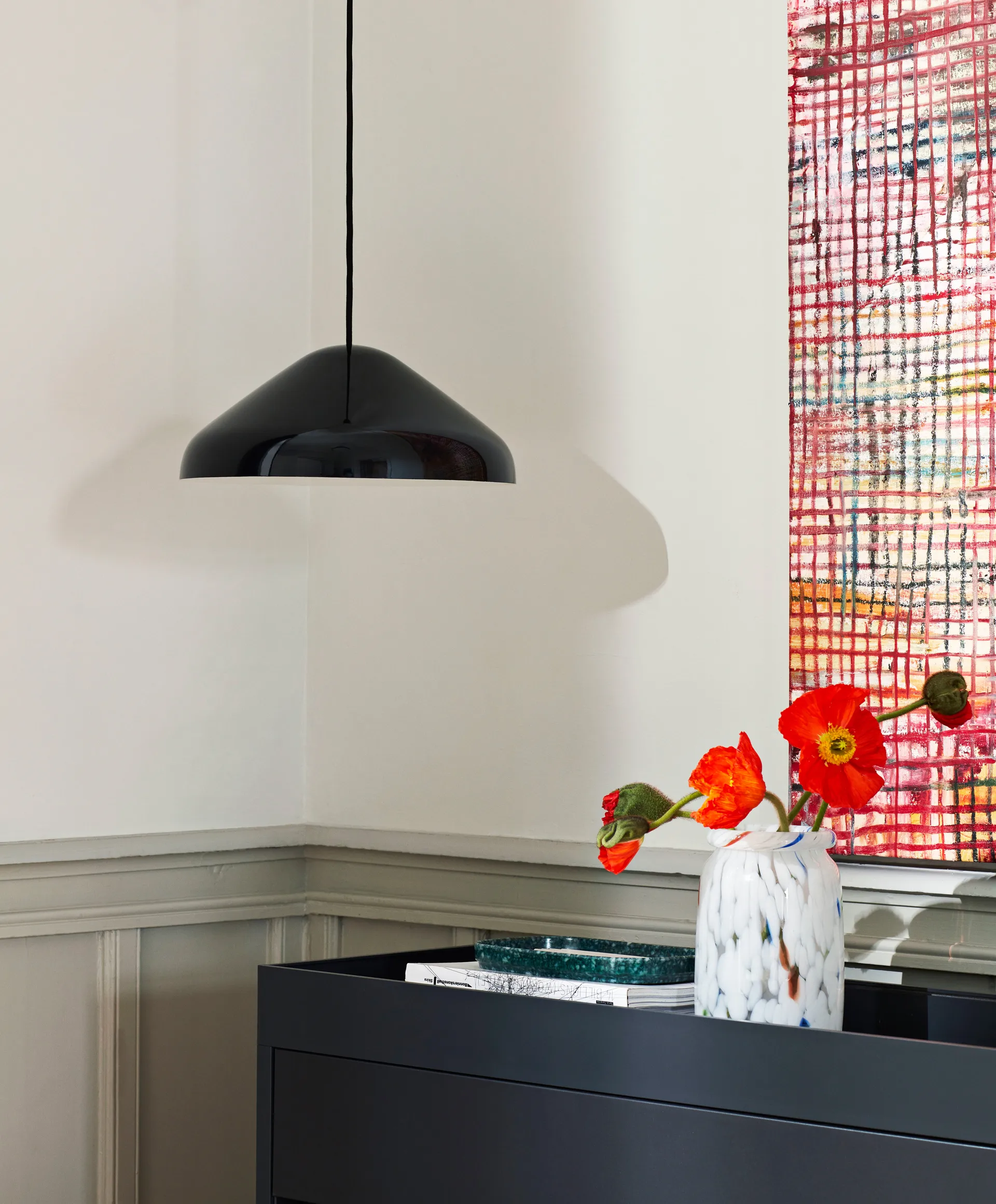 Candeeiro suspenso aço Pao Ø35 cm, Soft black HAY