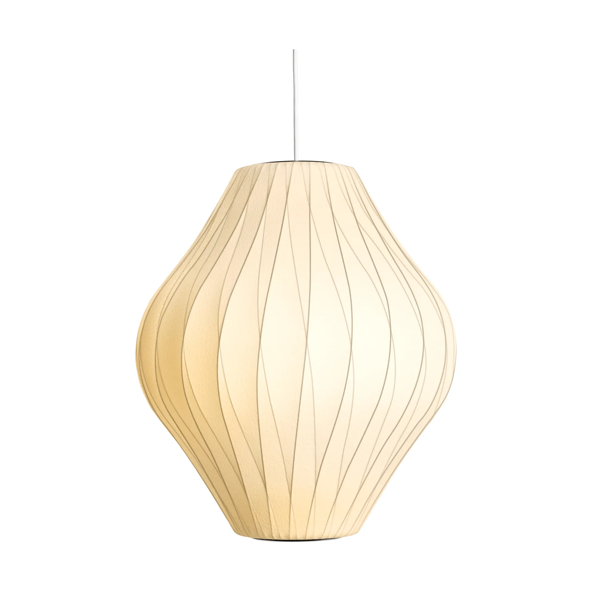 Candeeiro suspenso com padrão cruzado M Nelson Bubble Pear, Off white HAY